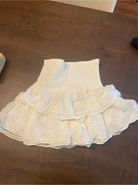 White Tiered Smocked Mini Skirt Sunday Best